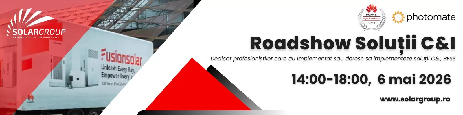 Academia Solargroup | Roadshow Huawei și Photomate – Soluții Huawei C&I, BESS