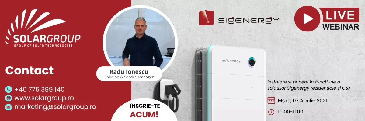Webinar: Instalare și punere în funcțiune a soluțiilor Sigenergy Rezidențiale și C&I