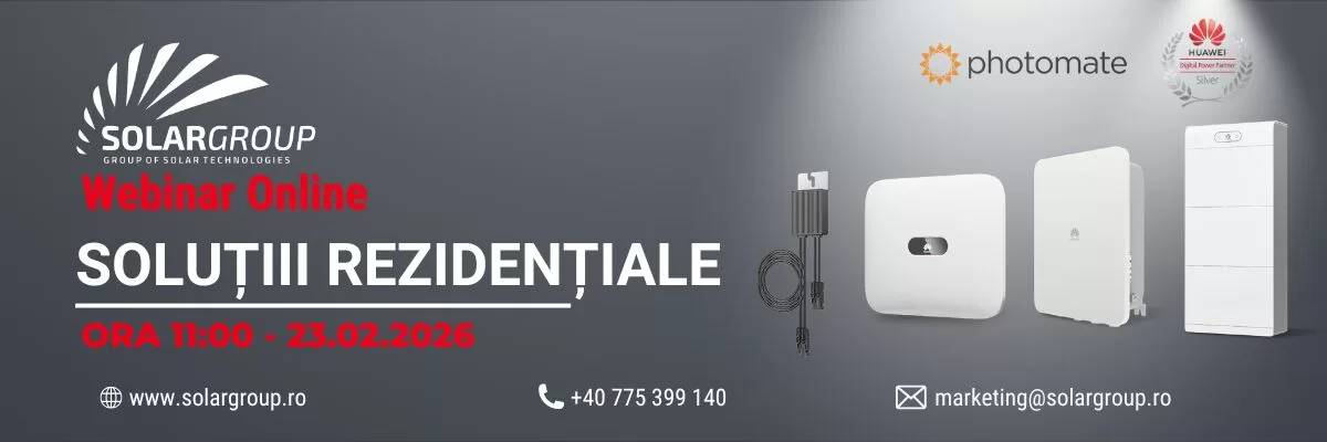 Webinar Solargroup: Soluții Rezidențiale cu Huawei & Photomate