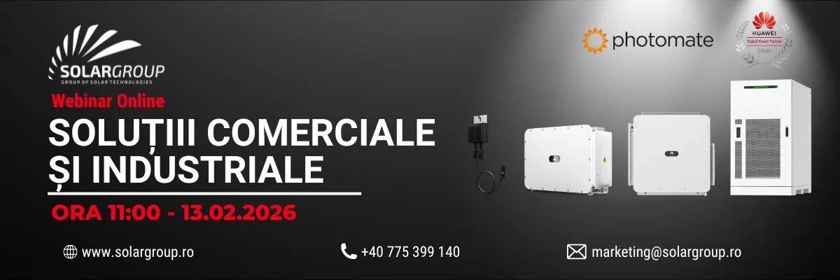 Webinar C&I susținut de Solargroup & Photomate Romania – cu servicii Huawei