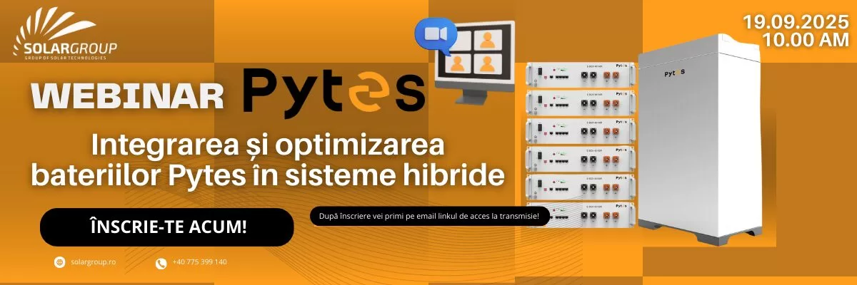 Webinar Solargroup x Pytes: Integrarea și optimizarea bateriilor Pytes pentru sisteme hibride