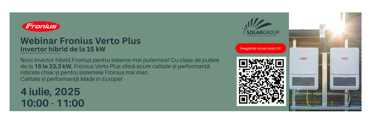 Webinar Fronius Verto Plus: Invertor hibrid de la 15 kW