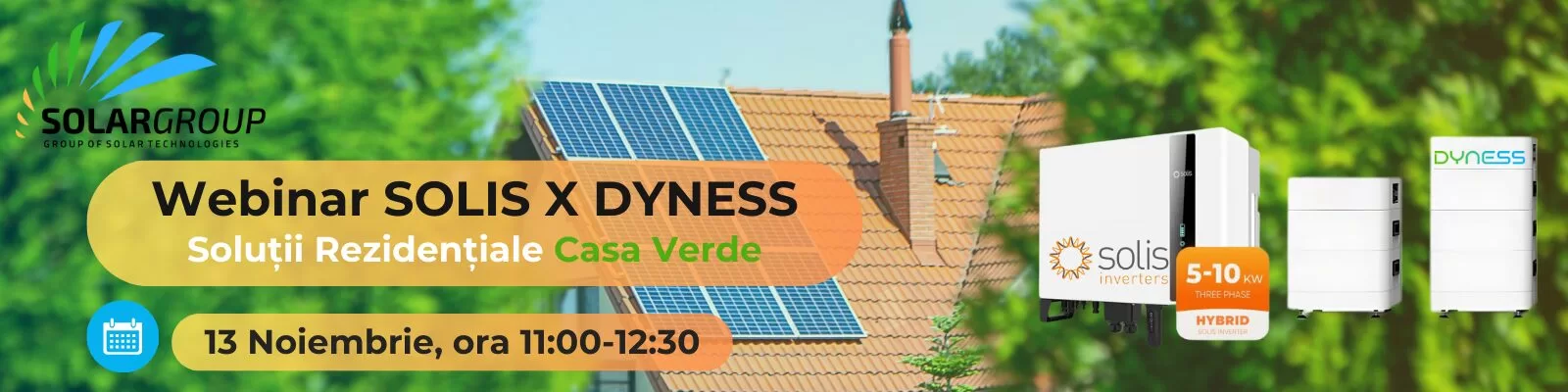 Webinar Solis x Dyness: Soluții Rezidențiale pentru Casa Verde
