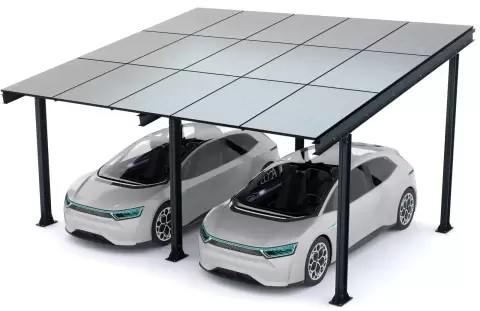 K2 AquaRails Carport Structure - Model 05 (2 places L) 5920 x 3110 mm