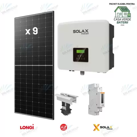 Pachet Fotovoltaic 5kw monofazat SolaX + Longi + K2
