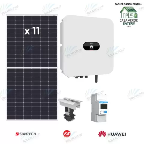 Pachet Fotovoltaic 5kw monofazat Huawei + Suntech + K2
