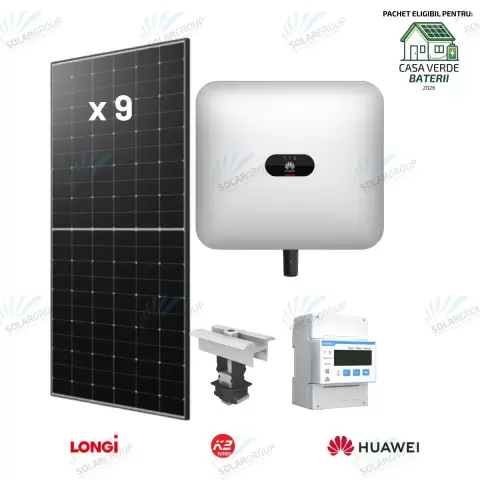 Pachet Fotovoltaic 5kw trifazat Huawei + Longi + K2