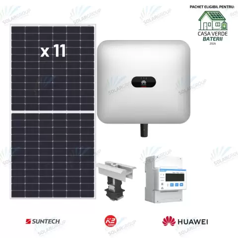 Pachet Fotovoltaic 5kw trifazat Huawei + Suntech + K2